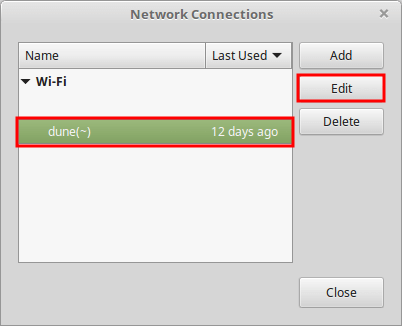 Изображение окна Network Connections